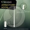 V SHAJAG Amniotomy Hook - Disposable, Medical-Grade Obstetric Tool for Safe Amniotic Membrane Rupture - White Plastic, Single-Use