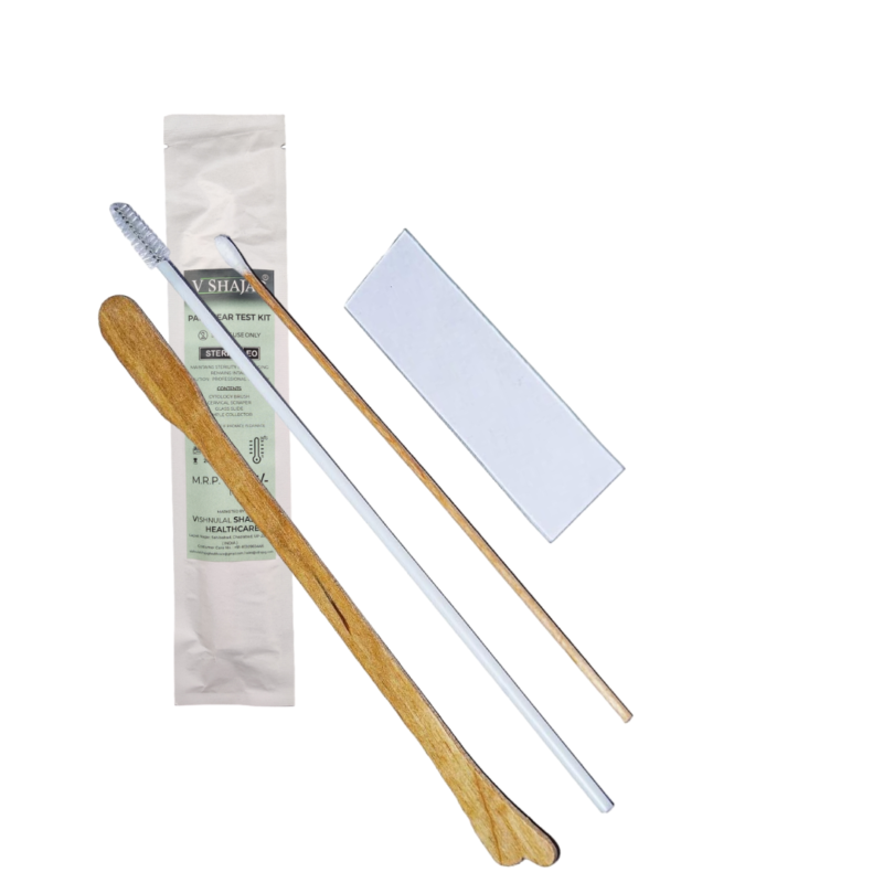 V SHAJAG Pap Smear Test Kit -(Includes Cytology Brush, Cervical Scraper, Glass Slide, Sample Collector) Cervical Screening Kit for Women's Health - Sterile and Disposable