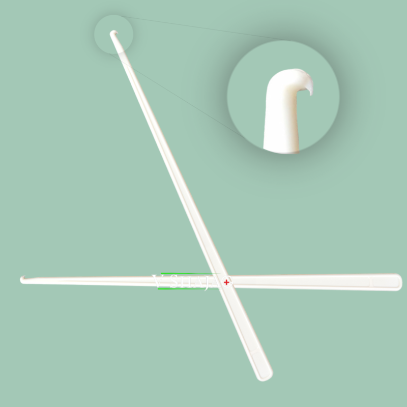 V SHAJAG Amniotomy Hook - Disposable, Medical-Grade Obstetric Tool for Safe Amniotic Membrane Rupture - White Plastic, Single-Use