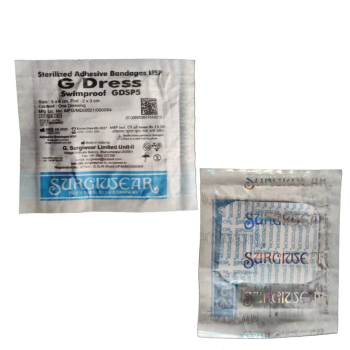 G.Surgiwear GDress Swim-Proof Waterproof Dressing 5 – Pack of 25, Sterile Adhesive Wound Dressing for Shower & Bath