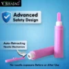 V Shajag Automatic Safety Lancet for Blood Testing | Single-Use Sterile Finger Prick Device for Glucose Monitoring, Diagnostics & Home Testing | Easy One-Touch Activation