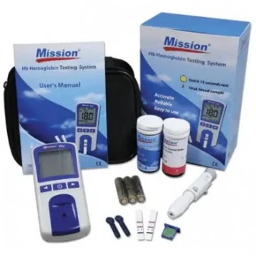 Mission Hemoglobin Meter, For Clinical, Hospital, Display Type : Digital , 10 Strips included