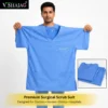 V SHAJAG+ Premium Surgical Scrub Suit for Men & Women | Soft Breathable Fabric | V-Neck Medical Top with Multi Pockets | Comfort-Fit Pajama Style Bottom | Doctor, Nurse & Hospital Uniform Set