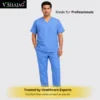 V SHAJAG+ Premium Surgical Scrub Suit for Men & Women | Soft Breathable Fabric | V-Neck Medical Top with Multi Pockets | Comfort-Fit Pajama Style Bottom | Doctor, Nurse & Hospital Uniform Set