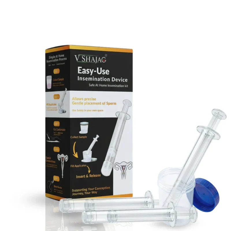 V SHAJAG® Home Conception Device: Advanced IVI Kit – Includes Smooth-Glide Easy-Use Insemination Applicators with Secure-Lock Caps and Collection Bottle – Clinical Grade, BPA-Free Fertility Support